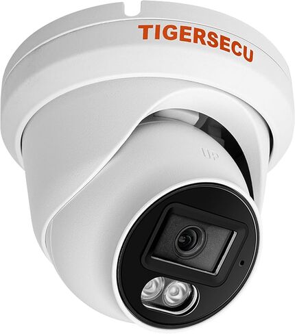 كاميرا TIGERSECU Add-On 5MP POE IP Dome لاستخدام فقط 5MP Hybrid NVR/DVR، عدسة زاوية واسعة 2.8 مم، رؤية ليلية ملونة، تسجيل صوتي (يُباع مصدر الطاقة بشكل منفصل) in Kuwait