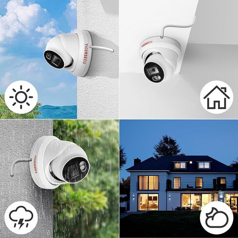 كاميرا TIGERSECU Add-On 5MP POE IP Dome لاستخدام فقط 5MP Hybrid NVR/DVR، عدسة زاوية واسعة 2.8 مم، رؤية ليلية ملونة، تسجيل صوتي (يُباع مصدر الطاقة بشكل منفصل) in Kuwait