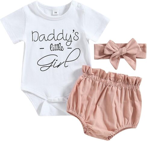 ملابس أطفال بناتي لعيد الأب لعيد الأب رومبير للفتيات الصغيرات ملابس علوية مكشكشة على شكل الفهد مع عصابة رأس in Kuwait