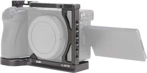 A6700 Camera Cage Video Stabilizer with Top Handle for Sony A6700 Camera Cage Accessories DSLR Rig with Cold Shoe,Handle Locating Holes,Multiple 1/4" 3/8" Screw Holes in Saudi Arabia
