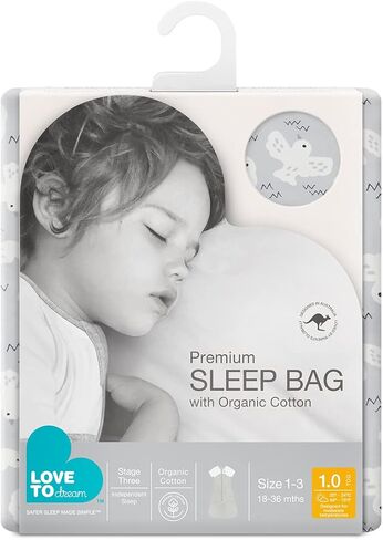 كيس نوم عضوي للأطفال من Love to Dream (18-36 شهرًا)، كيس نوم فائق النعومة لتنظيم درجة الحرارة، بطانية 1.0TOG قابلة للارتداء لجميع المواسم، رمادي in Kuwait
