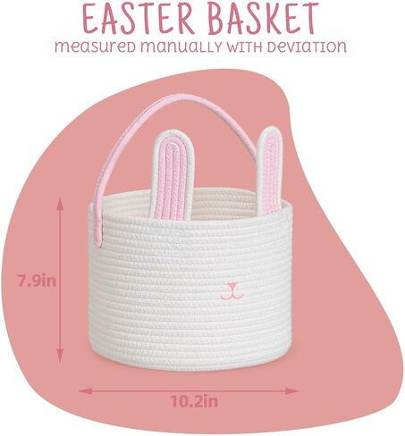 سلال أرنب عيد الفصح الزرقاء للبنين والبنات، أكياس دلو أرنب جميلة لصيد بيض عيد الفصح، ديكورات الأطفال لتخزين هدايا الحلوى، هدايا مهرجان لطيفة للأطفال in Kuwait