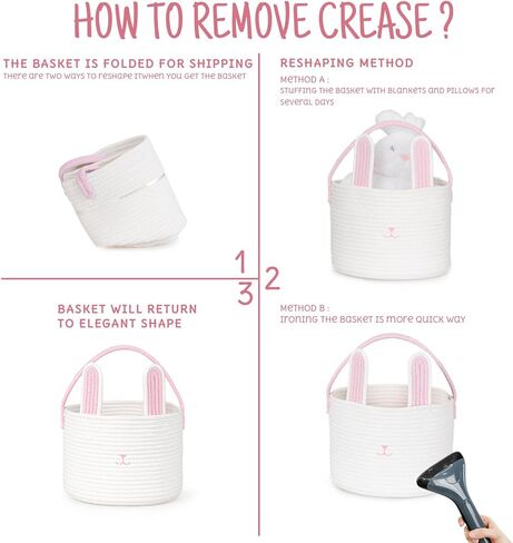 سلال أرنب عيد الفصح الزرقاء للبنين والبنات، أكياس دلو أرنب جميلة لصيد بيض عيد الفصح، ديكورات الأطفال لتخزين هدايا الحلوى، هدايا مهرجان لطيفة للأطفال in Kuwait