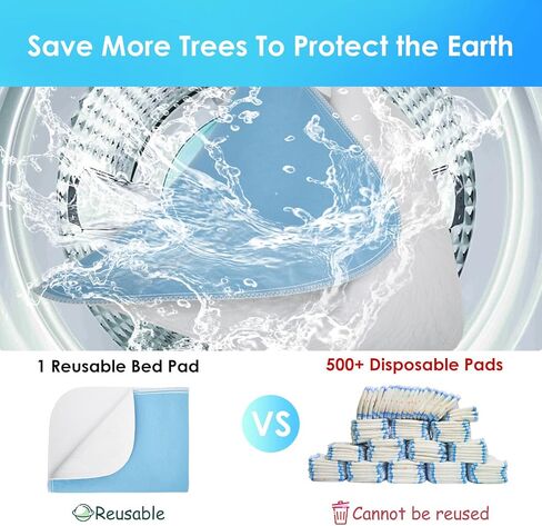 وسادات تبول للحيوانات الأليفة قابلة للغسل - فائقة الامتصاص (34 × 52 بوصة) عبوتان - وسادات جرو، وسادات تدريب الحيوانات الأليفة، وسادات تدريب الكلاب قابلة لإعادة الاستخدام in Kuwait