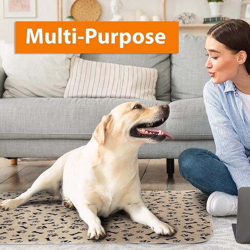 وسادات تبول للكلاب قابلة للغسل (عبوة من 4 قطع) سجادات تدريب على المرحاض مضادة للماء وقابلة لإعادة الاستخدام لقفص لعب الجراء، صندوق الإنجاب، بطانة قفص للحيوانات الأليفة الصغيرة والمتوسطة (18 بوصة × 24 بوصة) in Kuwait