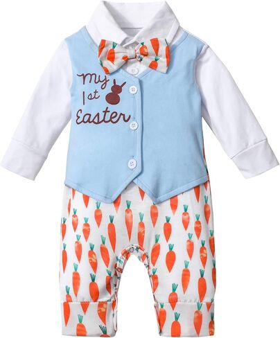 طفل رضيع عيد الفصح الزي، بلدي أول عيد الفصح طفل رضيع الزي طويلة الأكمام الأرنب رومبير الفجل قطعة واحدة بذلة in Kuwait