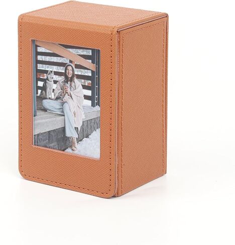 صندوق تخزين الصور الصغير مقاس 2 × 3 بوصة لفيلم Polaroid Fujifilm Instax Mini 12 11 9 8 EVO الفوري، صور 3 بوصة، بطاقات صور Kpop، إطار الصورة والحاويات، جلد البولي يوريثان. (البرتقالي) in Saudi Arabia