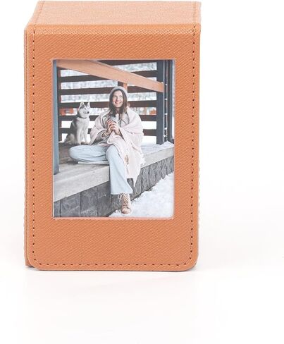 صندوق تخزين الصور الصغير مقاس 2 × 3 بوصة لفيلم Polaroid Fujifilm Instax Mini 12 11 9 8 EVO الفوري، صور 3 بوصة، بطاقات صور Kpop، إطار الصورة والحاويات، جلد البولي يوريثان. (البرتقالي) in Saudi Arabia
