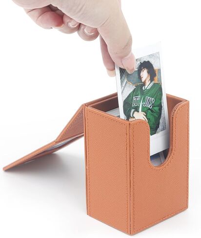 صندوق تخزين الصور الصغير مقاس 2 × 3 بوصة لفيلم Polaroid Fujifilm Instax Mini 12 11 9 8 EVO الفوري، صور 3 بوصة، بطاقات صور Kpop، إطار الصورة والحاويات، جلد البولي يوريثان. (البرتقالي) in Saudi Arabia
