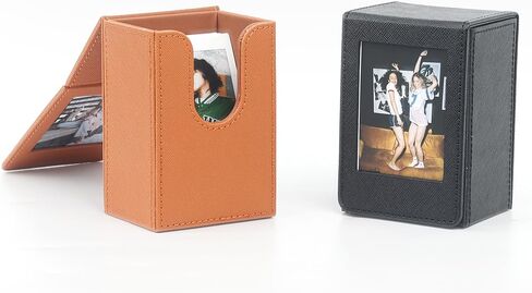 صندوق تخزين الصور الصغير مقاس 2 × 3 بوصة لفيلم Polaroid Fujifilm Instax Mini 12 11 9 8 EVO الفوري، صور 3 بوصة، بطاقات صور Kpop، إطار الصورة والحاويات، جلد البولي يوريثان. (البرتقالي) in Saudi Arabia