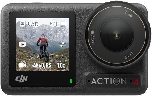 مجموعة DJI Osmo Action 4 القياسية، كاميرا أكشن مقاومة للماء بدقة 4K/120 إطارًا في الثانية، أداء ألوان 10 بت وD-Log M، يدوم طويلاً 160 دقيقة، كاميرا خارجية، مجموعة ملحقات رياضية فائقة، بطاقة SD سعة 64 جيجابايت in Kuwait