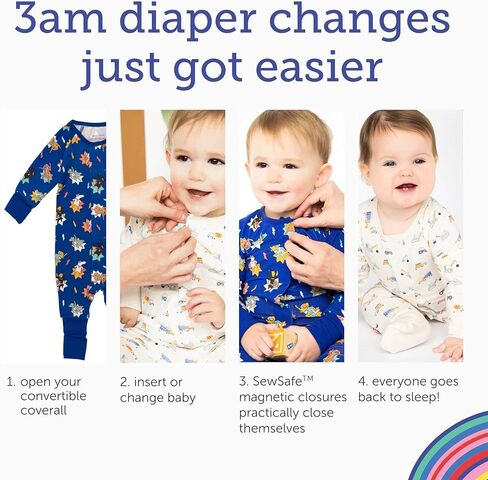 Magnetic Me Grow With Me Convertible Coveralls, Pajamas for Baby Boys and Baby Girls with Quick Magnetic Faster in Kuwait