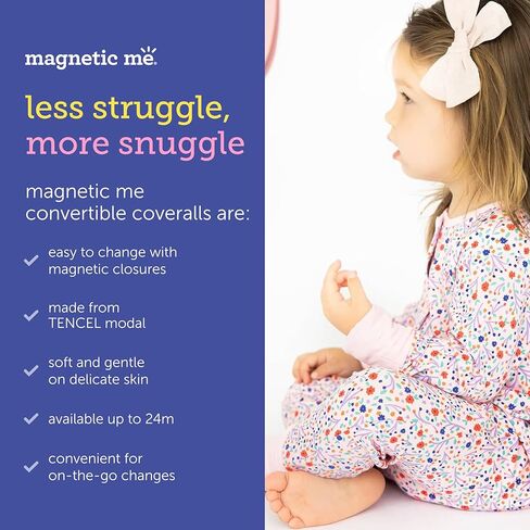 Magnetic Me Grow With Me Convertible Coveralls, Pajamas for Baby Boys and Baby Girls with Quick Magnetic Faster in Kuwait