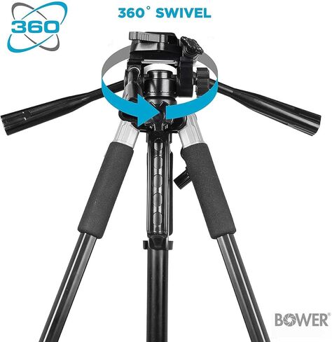 حامل ثلاثي للكاميرا عالي التحمل مقاس 72 بوصة من BOWER Pro مع رأس سائل ثلاثي الاتجاهات، حامل سريع التحرير، قبضة مؤكدة، للتصوير الفوتوغرافي الاحترافي وحامل الفيديو لكاميرات Canon وNikon وSony والمزيد in Saudi Arabia