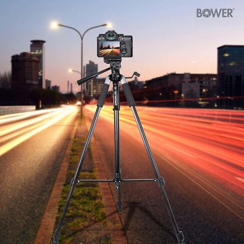 حامل ثلاثي للكاميرا عالي التحمل مقاس 72 بوصة من BOWER Pro مع رأس سائل ثلاثي الاتجاهات، حامل سريع التحرير، قبضة مؤكدة، للتصوير الفوتوغرافي الاحترافي وحامل الفيديو لكاميرات Canon وNikon وSony والمزيد in Saudi Arabia