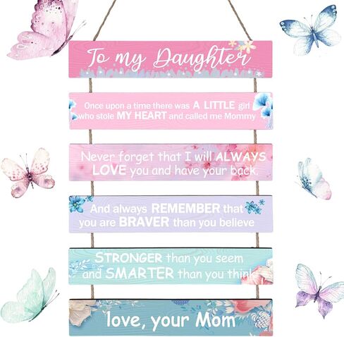 to My Daughter Gift from Mom Baby Girls Room Decor Pink Aesthetic Inspirational Wall Decor for Teen Girls Toddler Girls Kids Boys Room Decorations for Bedroom Living Bathroom Nursery Wall Art Gifts in Saudi Arabia