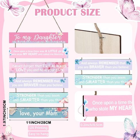 to My Daughter Gift from Mom Baby Girls Room Decor Pink Aesthetic Inspirational Wall Decor for Teen Girls Toddler Girls Kids Boys Room Decorations for Bedroom Living Bathroom Nursery Wall Art Gifts in Saudi Arabia