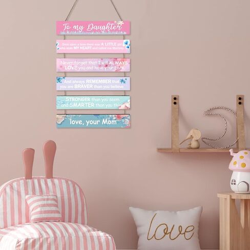 to My Daughter Gift from Mom Baby Girls Room Decor Pink Aesthetic Inspirational Wall Decor for Teen Girls Toddler Girls Kids Boys Room Decorations for Bedroom Living Bathroom Nursery Wall Art Gifts in Saudi Arabia