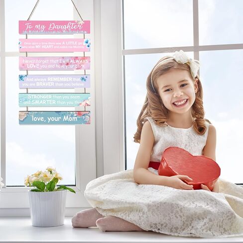 to My Daughter Gift from Mom Baby Girls Room Decor Pink Aesthetic Inspirational Wall Decor for Teen Girls Toddler Girls Kids Boys Room Decorations for Bedroom Living Bathroom Nursery Wall Art Gifts in Saudi Arabia