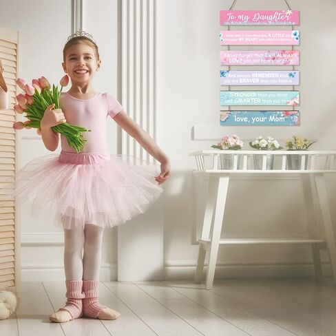to My Daughter Gift from Mom Baby Girls Room Decor Pink Aesthetic Inspirational Wall Decor for Teen Girls Toddler Girls Kids Boys Room Decorations for Bedroom Living Bathroom Nursery Wall Art Gifts in Saudi Arabia