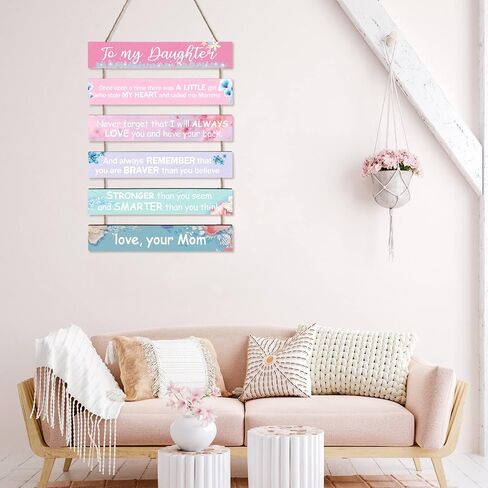 to My Daughter Gift from Mom Baby Girls Room Decor Pink Aesthetic Inspirational Wall Decor for Teen Girls Toddler Girls Kids Boys Room Decorations for Bedroom Living Bathroom Nursery Wall Art Gifts in Saudi Arabia