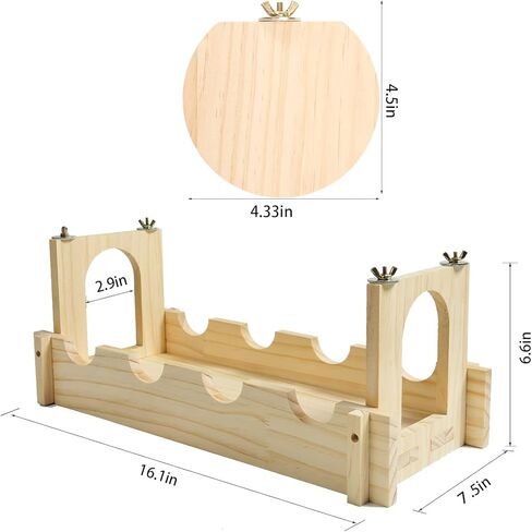 Chinchilla Cage Accessories Hamster Wooden Platform Rat Hole Wooden Playing Platform, Huge Hamster Game Platform Provide a Habitat for Small Animal & Birds, Suit Able for Squirrel Gerbil Hedgehog in Kuwait