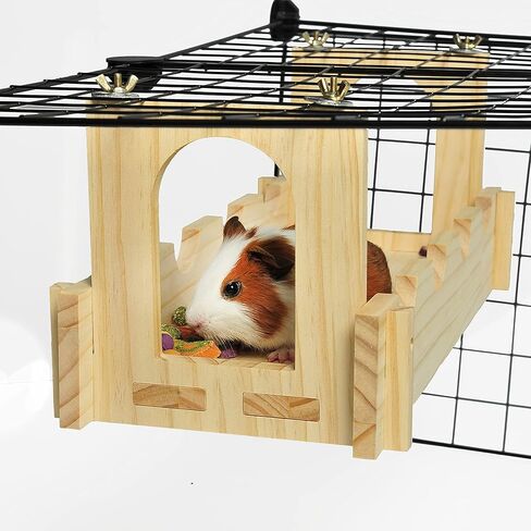 Chinchilla Cage Accessories Hamster Wooden Platform Rat Hole Wooden Playing Platform, Huge Hamster Game Platform Provide a Habitat for Small Animal & Birds, Suit Able for Squirrel Gerbil Hedgehog in Kuwait