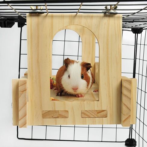 Chinchilla Cage Accessories Hamster Wooden Platform Rat Hole Wooden Playing Platform, Huge Hamster Game Platform Provide a Habitat for Small Animal & Birds, Suit Able for Squirrel Gerbil Hedgehog in Kuwait