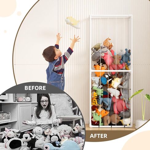 Glaf لعبة تخزين الحيوانات المحشوة منظم الزاوية ألعاب حديقة الحيوان القطيفة حامل رف كبير للأطفال مع شريط مطاطي بطول قابل للتعديل للأطفال الصغار الأولاد والبنات هدية لغرفة النوم وغرفة لعب الحضانة in Kuwait