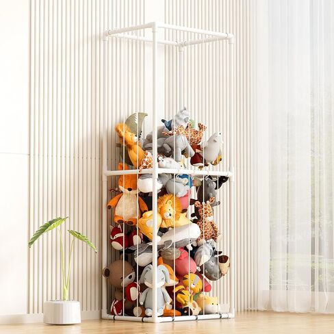 Glaf لعبة تخزين الحيوانات المحشوة منظم الزاوية ألعاب حديقة الحيوان القطيفة حامل رف كبير للأطفال مع شريط مطاطي بطول قابل للتعديل للأطفال الصغار الأولاد والبنات هدية لغرفة النوم وغرفة لعب الحضانة in Kuwait