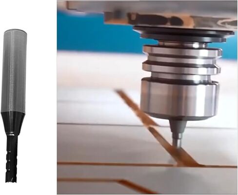 JINMETAL 3 مزامير من الكربيد الصلب لقم توجيه CNC مستقيمة، قطر القطع 6 مم، ساق 1/2 بوصة لسمك اللوحة 3/4 بوصة درجة الصناعة in Kuwait