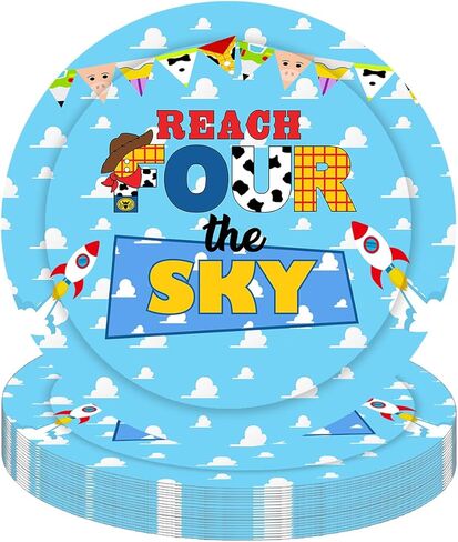 BIGKEOKI 40ps 7in تصل إلى أربعة أطباق ورقية لأعياد الميلاد في السماء مستلزمات الحفلات 4th أطباق ورقية لأعياد الميلاد مستلزمات الحفلات والزينة in Kuwait