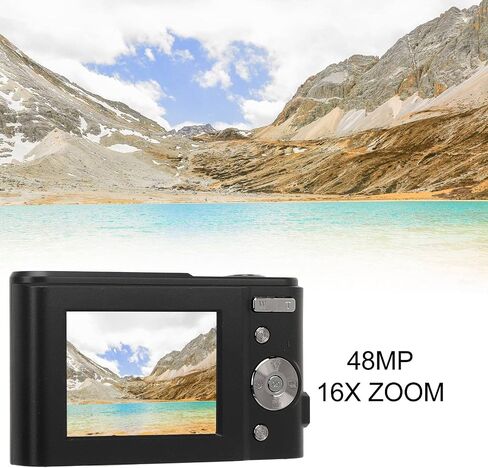 كاميرا Jiawu Vlogging، كاميرا رقمية بدقة 48 ميجابكسل عالية الدقة مع فيديو 1080 بكسل، شاشة LCD 2.4 بوصة، تكبير رقمي 16X للأطفال والمراهقين، كاميرا أطفال مدمجة للتصوير والتسجيل (فضي) in Saudi Arabia