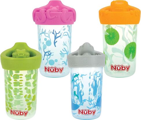 Nuby No Spill 3D Character Sippy Cup with Soft Touch Flo Silicone Top, 12 Ounce, Octopus in Saudi Arabia