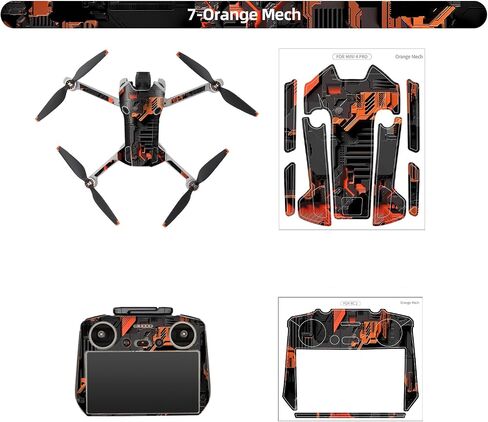 ملصقات جلدية متوافقة مع DJI Mini 4 Pro، ملصق مضاد للماء ملحق DIY لطائرة DJI Mini 4 Pro Drone ووحدة التحكم RC 2 (F) in Saudi Arabia