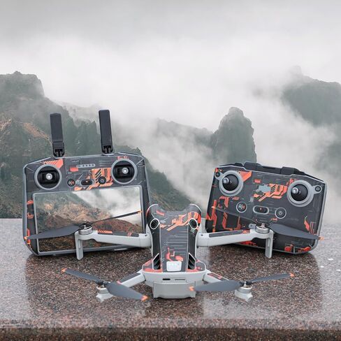 ملصقات جلدية متوافقة مع DJI Mini 4 Pro، ملصق مضاد للماء ملحق DIY لطائرة DJI Mini 4 Pro Drone ووحدة التحكم RC 2 (F) in Saudi Arabia
