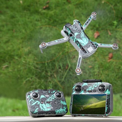 ملصقات جلدية متوافقة مع DJI Mini 4 Pro، ملصق مضاد للماء ملحق DIY لطائرة DJI Mini 4 Pro Drone ووحدة التحكم RC 2 (F) in Saudi Arabia