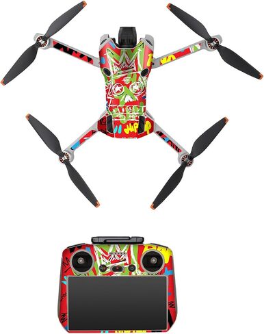 ملصقات جلدية متوافقة مع DJI Mini 4 Pro، ملصق مضاد للماء ملحق DIY لطائرة DJI Mini 4 Pro Drone ووحدة التحكم RC 2 (F) in Saudi Arabia