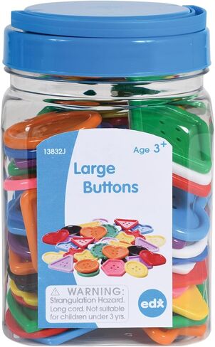 أزرار Edx التعليمية الكبيرة - مجموعة صغيرة من 60 قطعة - نشاط الربط - تنمية المهارات الحسية والحركية الدقيقة - التلاعب بالرياضيات للأطفال in Kuwait