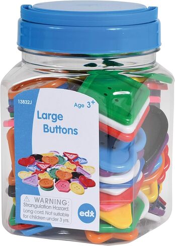 أزرار Edx التعليمية الكبيرة - مجموعة صغيرة من 60 قطعة - نشاط الربط - تنمية المهارات الحسية والحركية الدقيقة - التلاعب بالرياضيات للأطفال in Kuwait