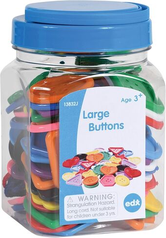 أزرار Edx التعليمية الكبيرة - مجموعة صغيرة من 60 قطعة - نشاط الربط - تنمية المهارات الحسية والحركية الدقيقة - التلاعب بالرياضيات للأطفال in Kuwait