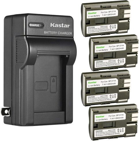 Kastar AC Wall Charger Compatible With Canon BP-508 BP-511 BP-511A BP-512 BP-512A BP-514 BP-522 BP-535 Battery, CB-5L CG-580 Charger and EOS 5D 10D 20D 20Da 30D Cameras in Kuwait