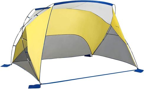 PORTAL POP Up Beach Tent، 2-4 أشخاص UPF50+ Beach Tent Sun Shelter، جبهة مفتوحة، إعداد على طراز المظلة، نوافذ شبكية، مأوى فوري للشمس مع حقيبة حمل، أحمر / رمادي in Saudi Arabia