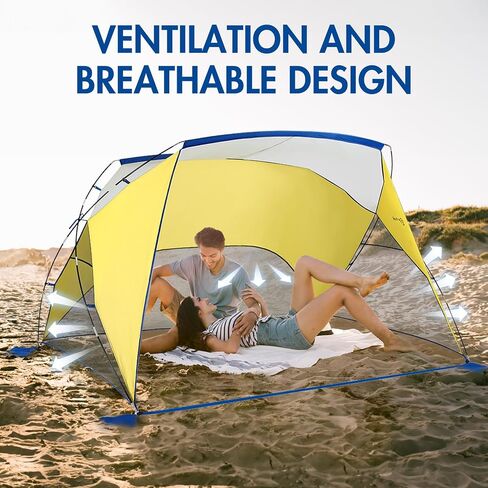 PORTAL POP Up Beach Tent، 2-4 أشخاص UPF50+ Beach Tent Sun Shelter، جبهة مفتوحة، إعداد على طراز المظلة، نوافذ شبكية، مأوى فوري للشمس مع حقيبة حمل، أحمر / رمادي in Saudi Arabia