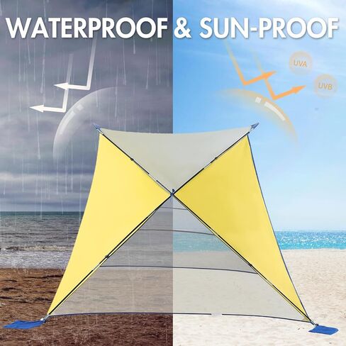 PORTAL POP Up Beach Tent، 2-4 أشخاص UPF50+ Beach Tent Sun Shelter، جبهة مفتوحة، إعداد على طراز المظلة، نوافذ شبكية، مأوى فوري للشمس مع حقيبة حمل، أحمر / رمادي in Saudi Arabia