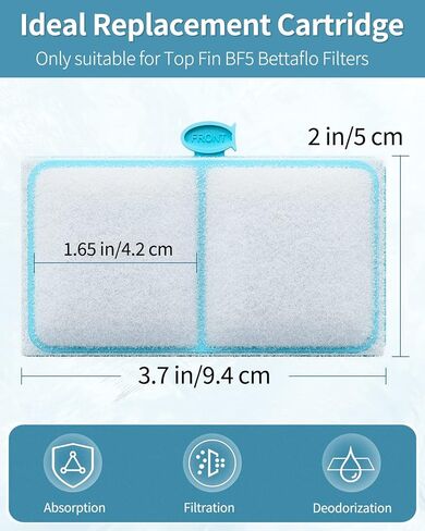 6 خراطيش فلتر Pawfly لعنصر الزعانف العليا EF-S وBF5 BETTAFLO وخراطيش استبدال خزان الأسماك لأحواض الأسماك المكتبية لتنقية المياه (صغيرة) in Saudi Arabia
