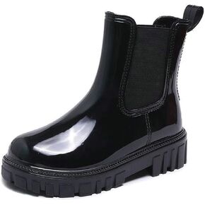 Harssidanzar Womens Ankle Rain Boots Waterproof Chelsea Boots,Anti-Slipping Rainboots and Garden Shoes for Ladies with Comfortable Insoles HL211US