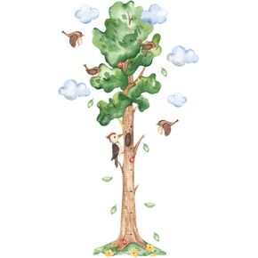 1pc Height Measurement Growth Chart, Cartoon Height Stickers, Bird and Tree Height Stickers for Children's Bedroom, Baby Room, Living Room Decoration