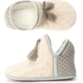 Women's Fuzzy Bootie Slippers, Plush Fleece & Memory Foam House Boots, Cozy Non-Slip Indoor/Outdoor Shoes