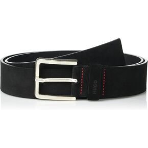 HUGO mens Square Buckle Suede Belt